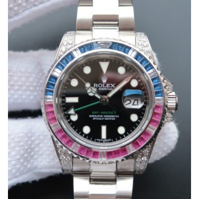 Rolex GMT-Master II 116759 Black Dial Blue/White Bezel S2836,Fake Watches,Rolex Fake Watches,Omega Fake Watches,Cartier Fake watches,IWC Fake Watches,Breitling Fake Watches