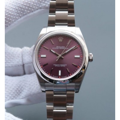 Rolex Oyster Perpetual 39mm 114300 Red Grape Dial on SS Bracelet SH3132,Fake Watches,Rolex Fake Watches,Omega Fake Watches,Cartier Fake watches,IWC Fake Watches,Breitling Fake Watches