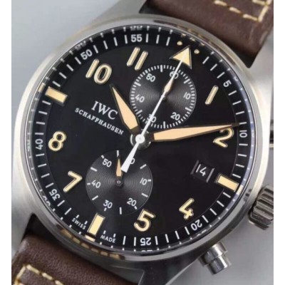 IWC V6 Pilot Chrono IW387808 SS Black Dial A7750,Fake Watches,Rolex Fake Watches,Omega Fake Watches,Cartier Fake watches,IWC Fake Watches,Breitling Fake Watches