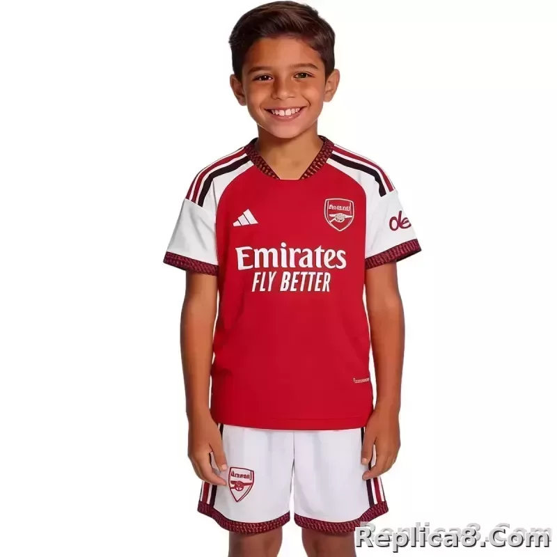 26-27 Arsenal adidas Premier League Champions Home Kids Kit Jersey+Shorts - detail