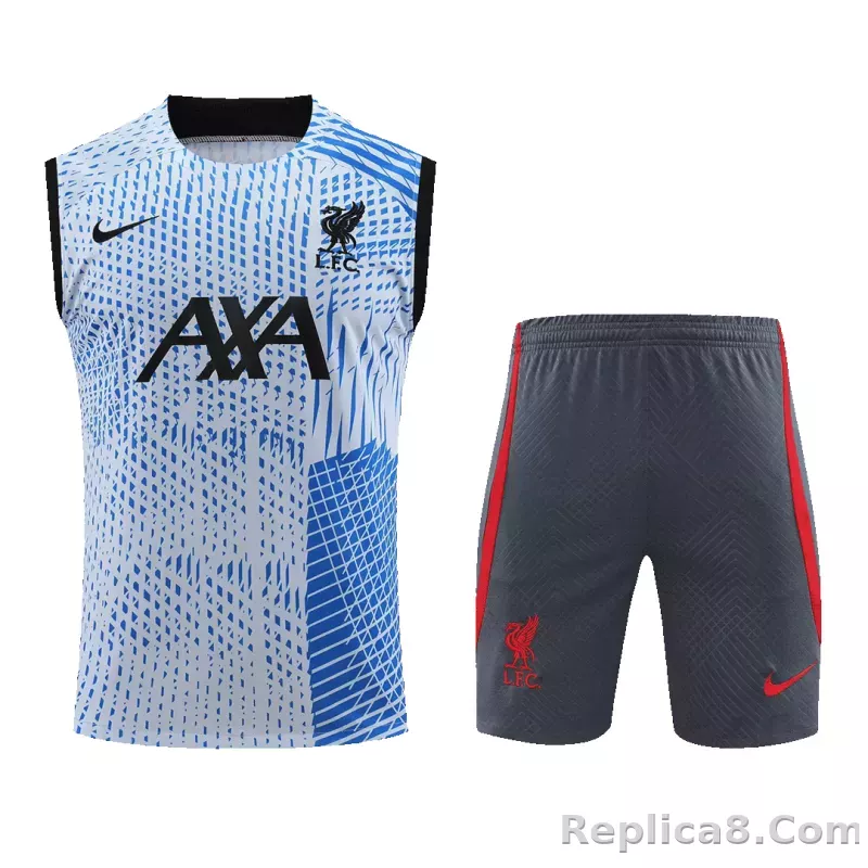 Liverpool Sleeveless Training Kit White&Blue 2023/24