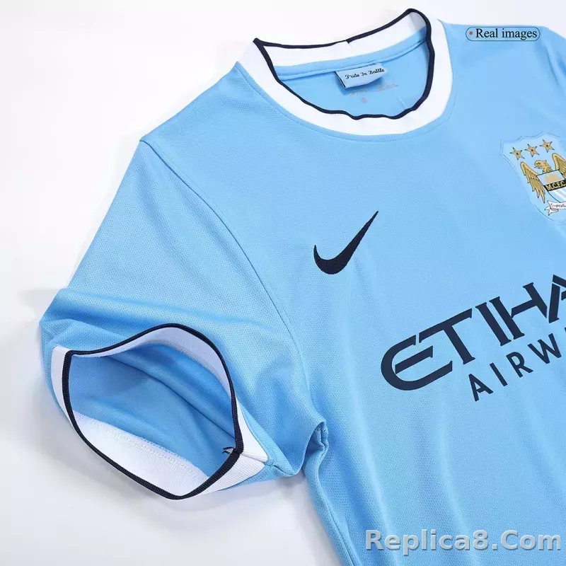 2013-2014 Manchester City Home Retro Jersey - detail