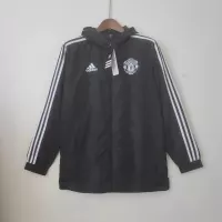2022/2023 Manchester United Windbreaker Black White Edge - view 7