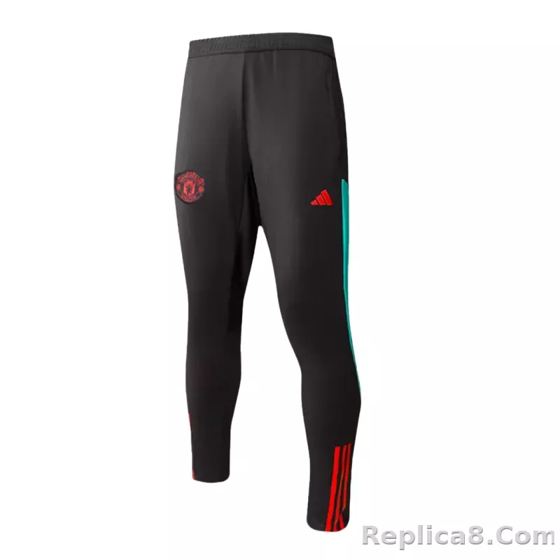 Kids Manchester United Zipper Sweatshirt Kit(Top+Pants) Black 2023/24 - detail