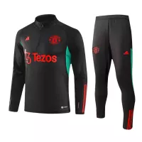Kids Manchester United Zipper Sweatshirt Kit(Top+Pants) Black 2023/24 - view 1