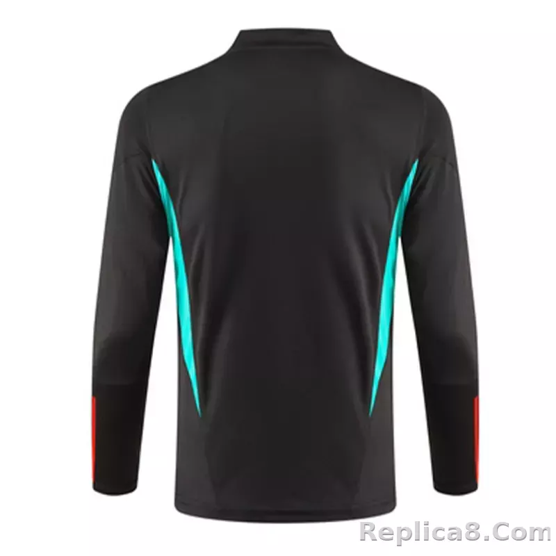 Manchester United Zipper Sweatshirt Kit(Top+Pants) Black 2023/24 - detail