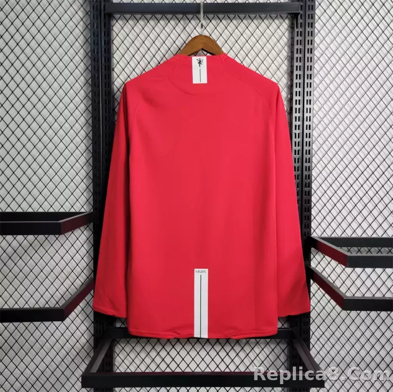 07-08 Manchester United Home UCL Final Retro Jersey Long Sleeve - detail