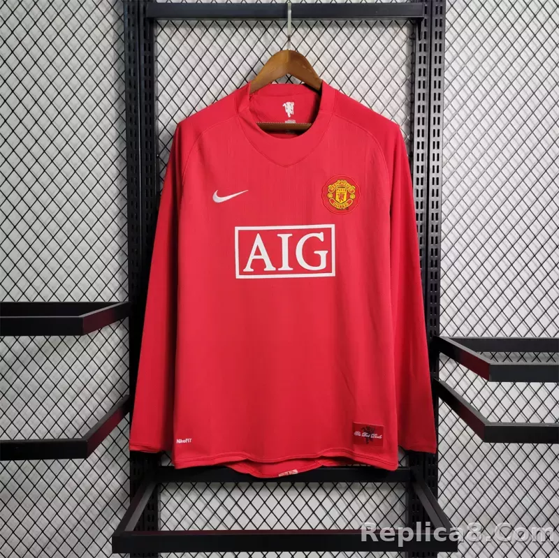 07-08 Manchester United Home Retro Jersey Long Sleeve