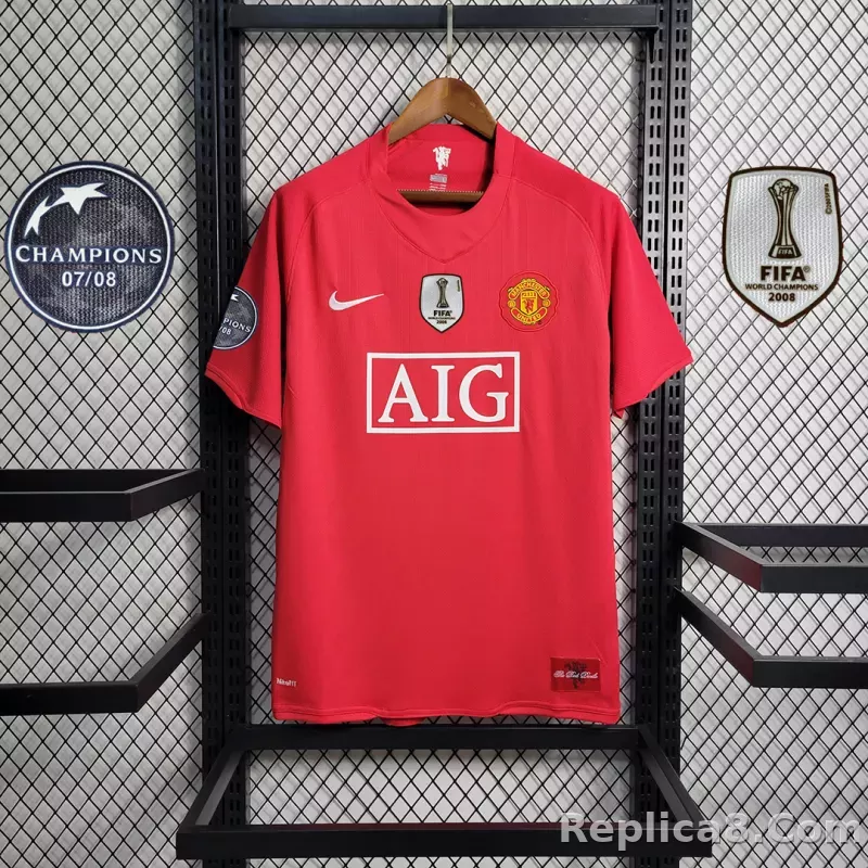 07-08 Manchester United Home Retro Jersey - detail