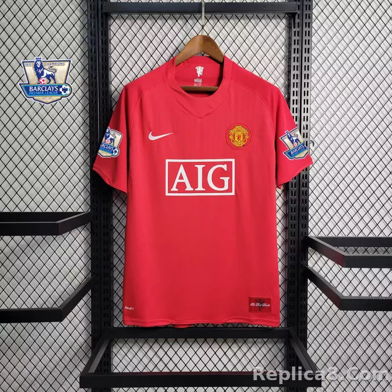 07-08 Manchester United Home Retro Jersey - detail