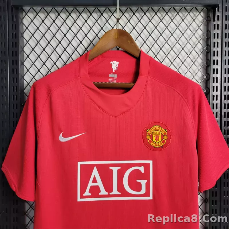 07-08 Manchester United Home Retro Jersey - detail