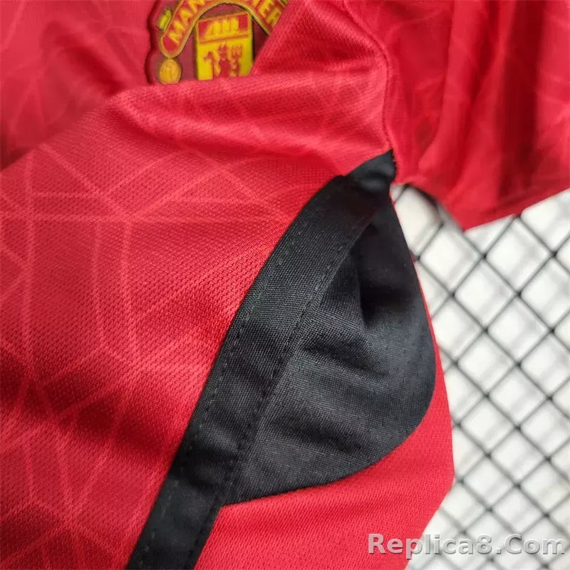 23-24 Manchester United Home Kids Kit Jersey+Shorts - detail