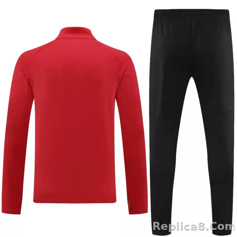 Kids AC Milan Zipper Sweatshirt Kit(Top+Pants) Red 2023/24 - detail
