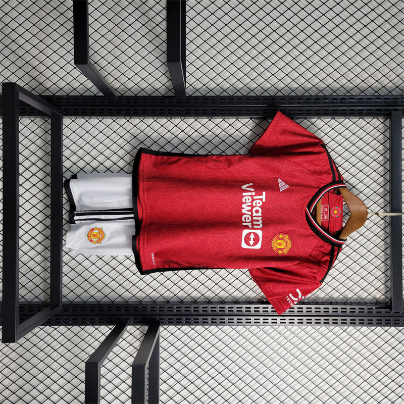 23-24 Manchester United Home Kids Kit Jersey+Shorts