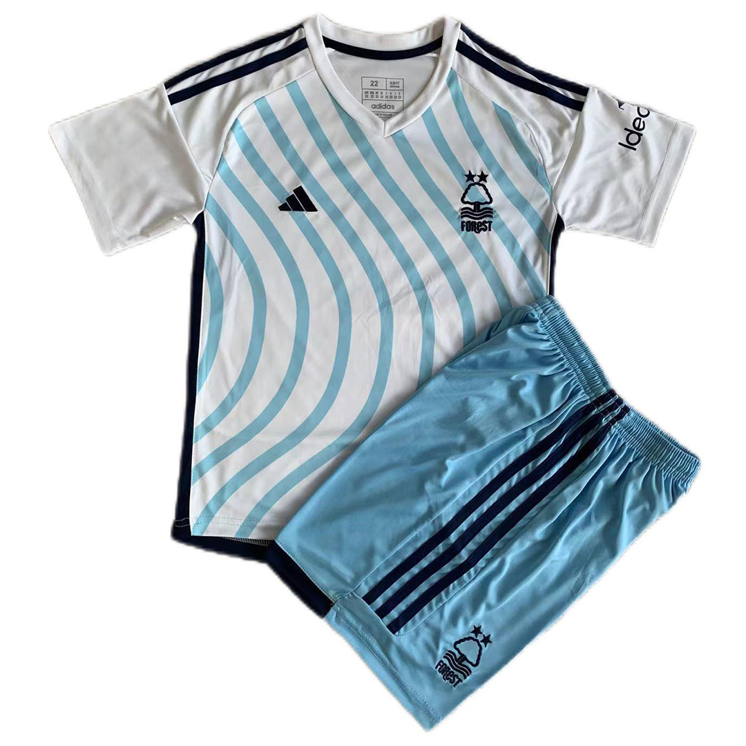 23-24 Nottingham Forest Away Kids Kit Jersey+Shorts