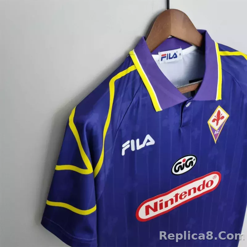 1997-1998 Fiorentina Soccer Home Jersey Retro Version - detail