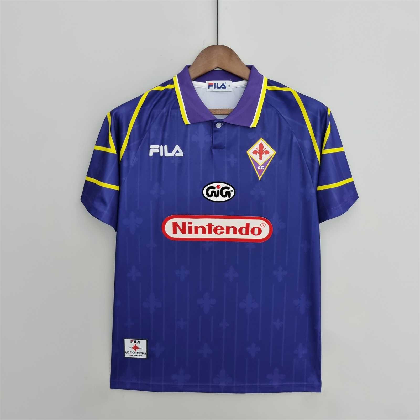 1997-1998 Fiorentina Soccer Home Jersey Retro Version
