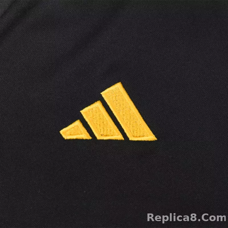 Kids Juventus Zipper Sweatshirt Kit(Top+Pants) Black 2023/24 - detail