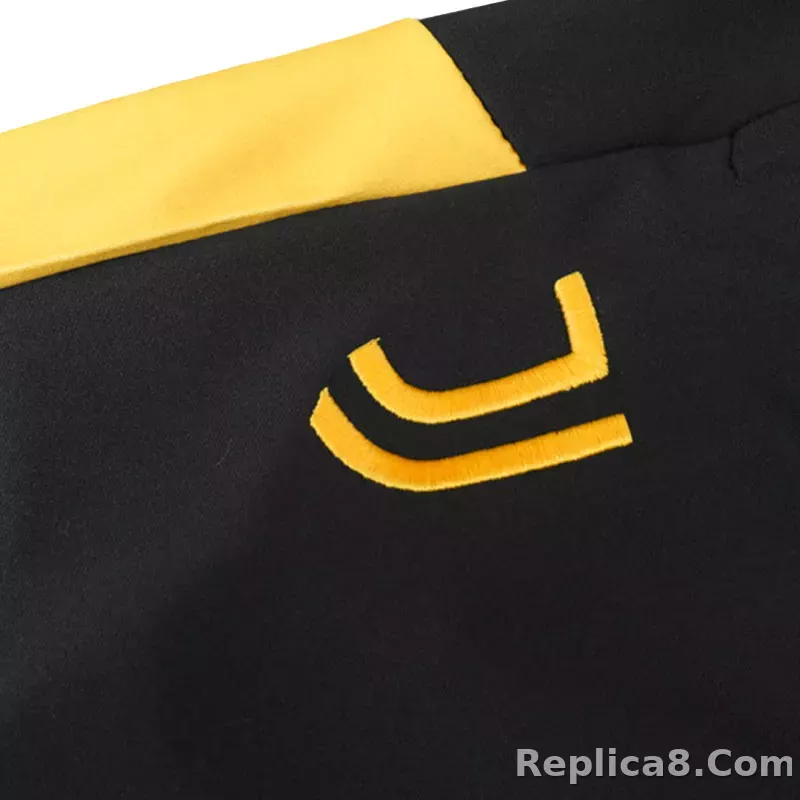 Kids Juventus Zipper Sweatshirt Kit(Top+Pants) Black 2023/24 - detail