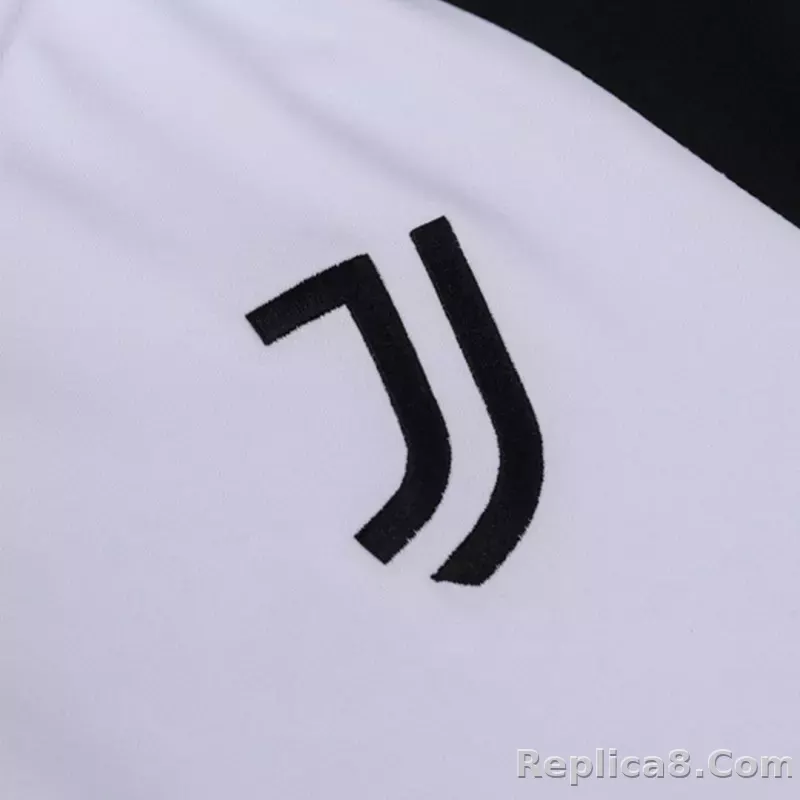 Kids Juventus Zipper Sweatshirt Kit(Top+Pants) White 2023/24 - detail