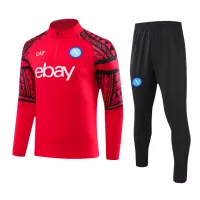 Kids Napoli Zipper Sweatshirt Kit(Top+Pants) Red 2023/24 - view 10