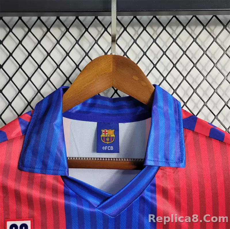 91-92 Barcelona Home Retro Jersey - detail