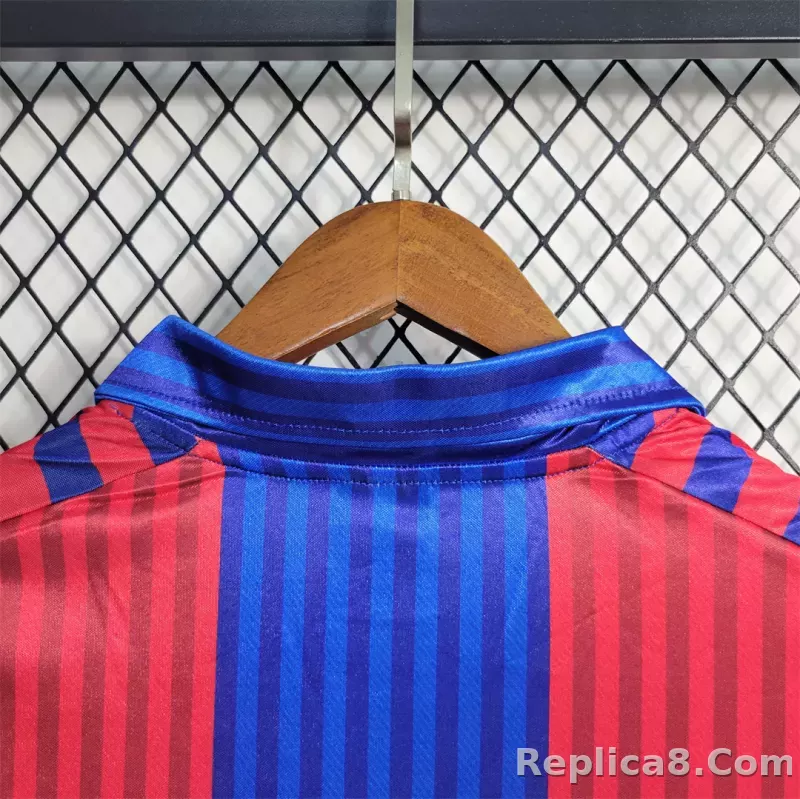 91-92 Barcelona Home Retro Jersey - detail