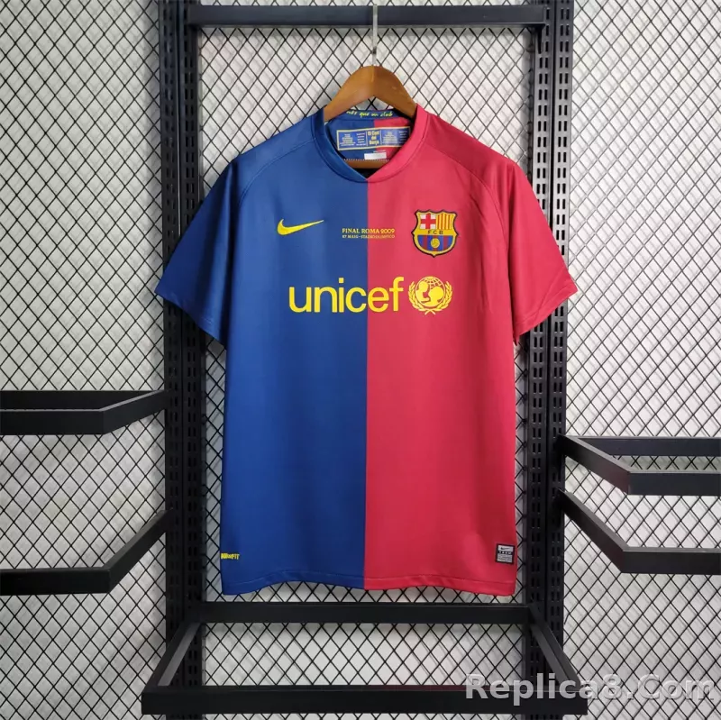 08-09 Barcelona Home Retro Jersey - detail
