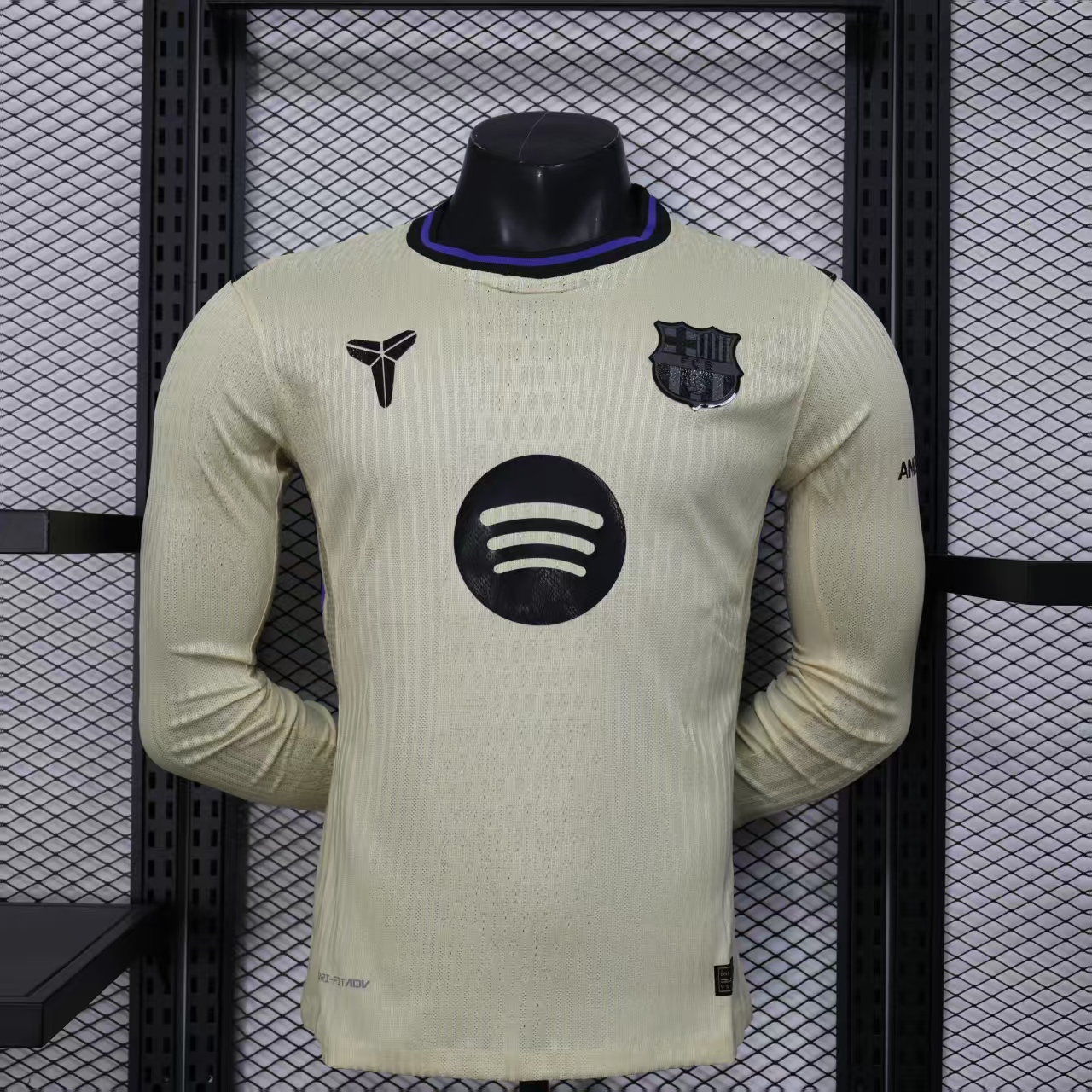 25-26 Barcelona Away Player Version Soccer Jersey Long Sleeve