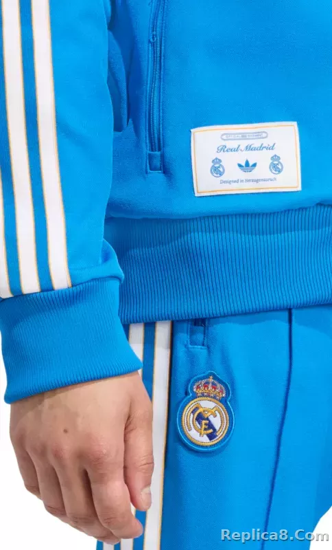 2025-26 Real Madrid Terrace Icons Track Training Jacket Set Blue - detail
