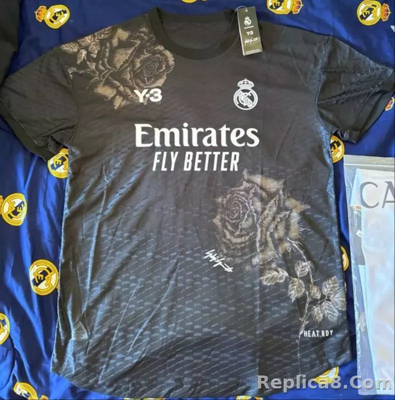 23-24 Real Madrid Y-3 Special Fourth Jersey Black Player Version - detail