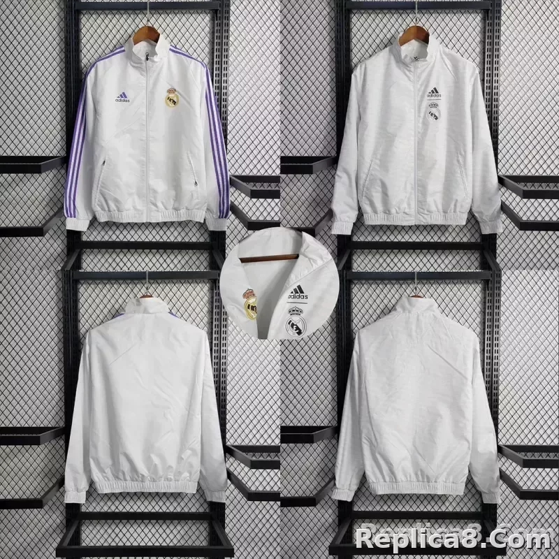 2023/2024 Real Madrid Reversible Windbreaker White