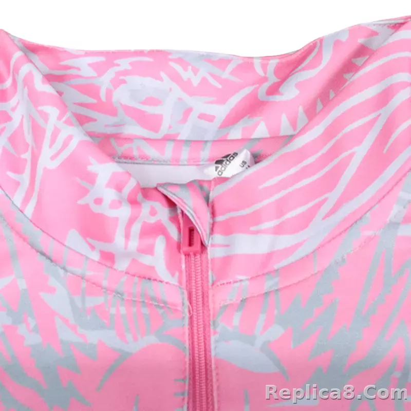 Kids Real Madrid Zipper Sweatshirt Kit(Top+Pants) Pink 2023/24 - detail
