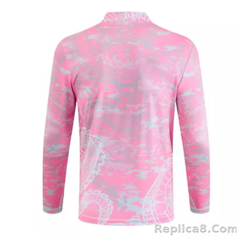 Kids Real Madrid Zipper Sweatshirt Kit(Top+Pants) Pink 2023/24 - detail