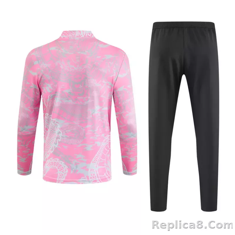 Real Madrid Zipper Sweatshirt Kit(Top+Pants) Pink 2023/24 - detail