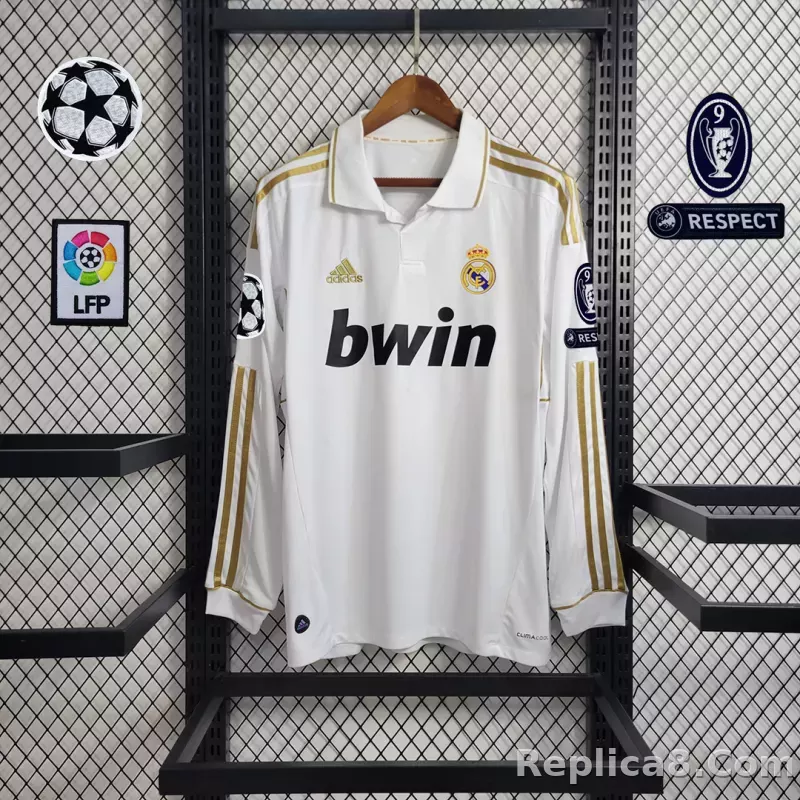 2011/12 Real Madrid Home Retro Jersey Long Sleeve - detail