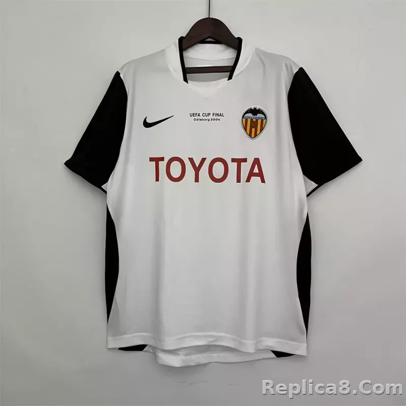 03-04 Valencia  Home Retro Football Jersey