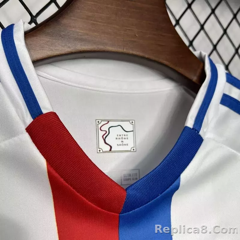 24-25 Olympique Lyonnais Home Kids Kit Jersey+Shorts - detail