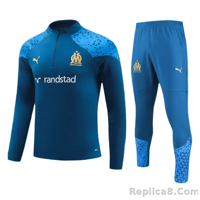 Kids Marseille Zipper Sweatshirt Kit(Top+Pants) Navy 2023/24