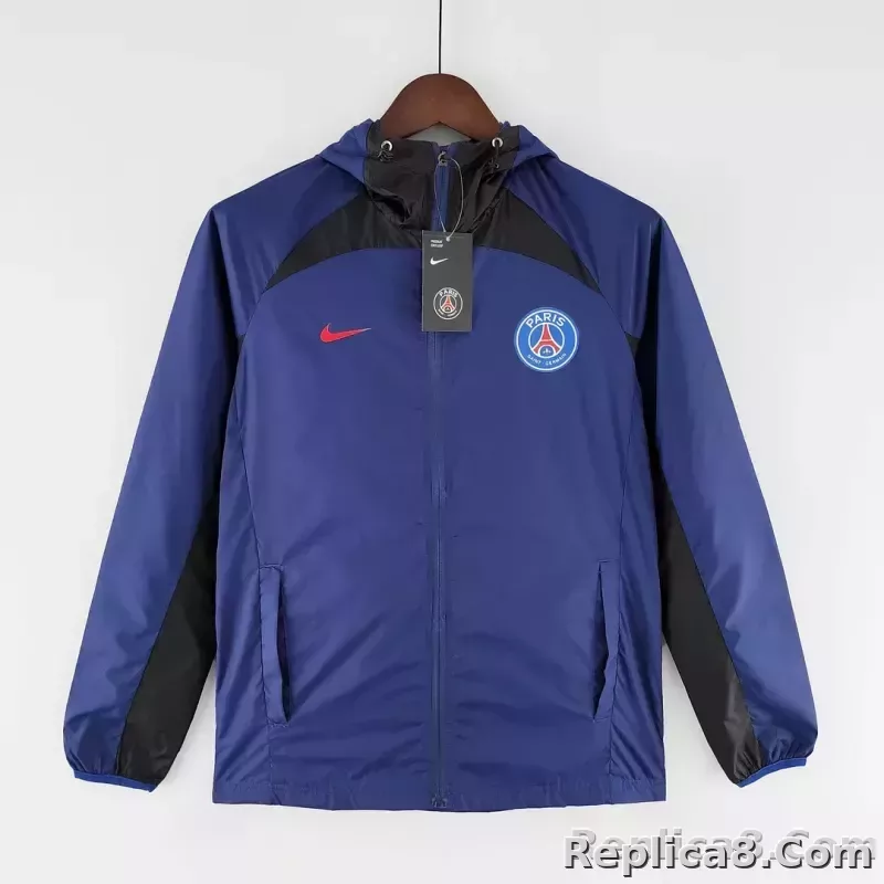 2022 PSG Windbreaker Blue and Black - detail