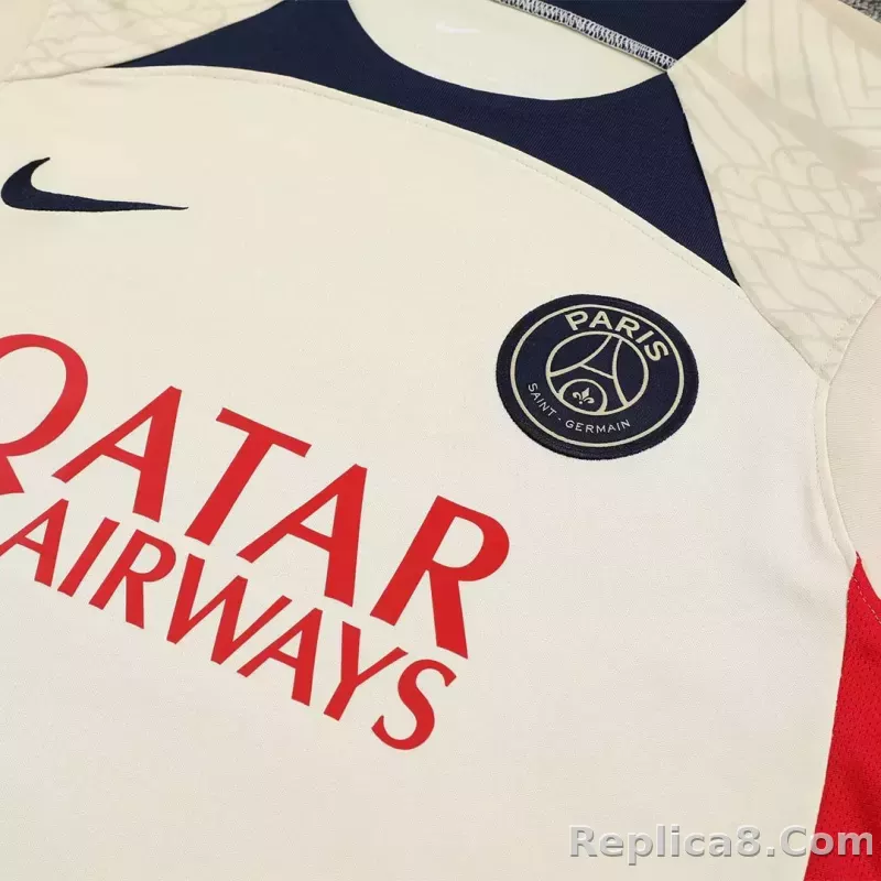 PSG Sleeveless Training Kit (Top+Shorts) White 2023/24 - detail