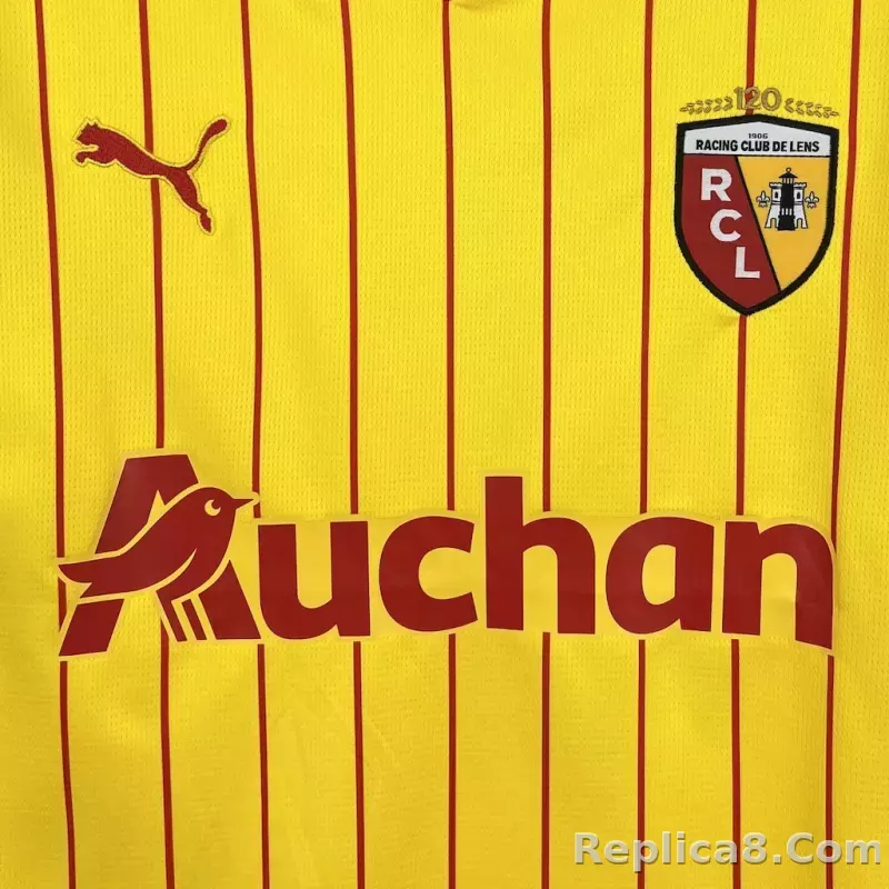 25-26 RC Lens Home Soccer Jersey - detail