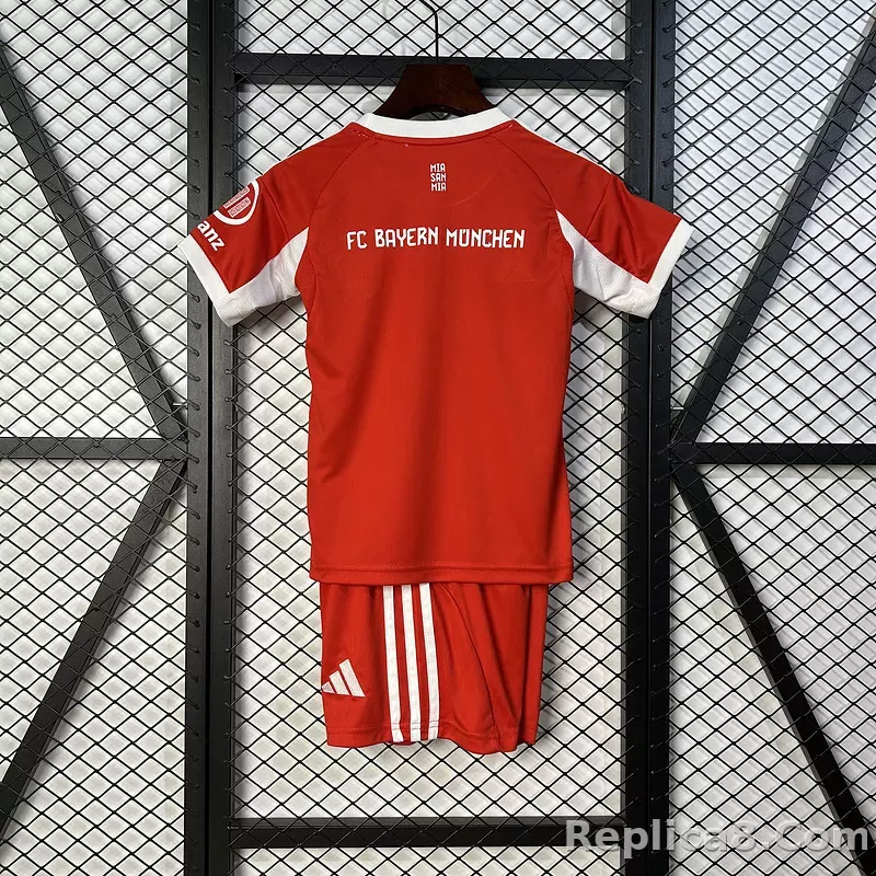 25-26 Bayern Munich Home Soccer Kids Kit Jersey+Shorts - detail