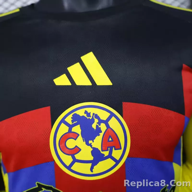25-26 Club America  Home Soccer Jersey Player Version Long Sleeve - detail