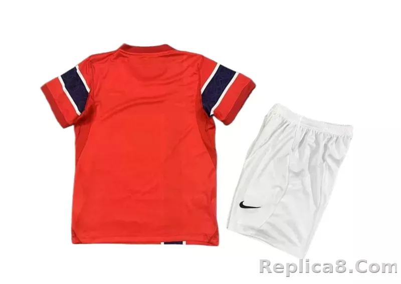 2026 Norway Home World Cup Soccer Kids Kit Jersey+Shorts - detail