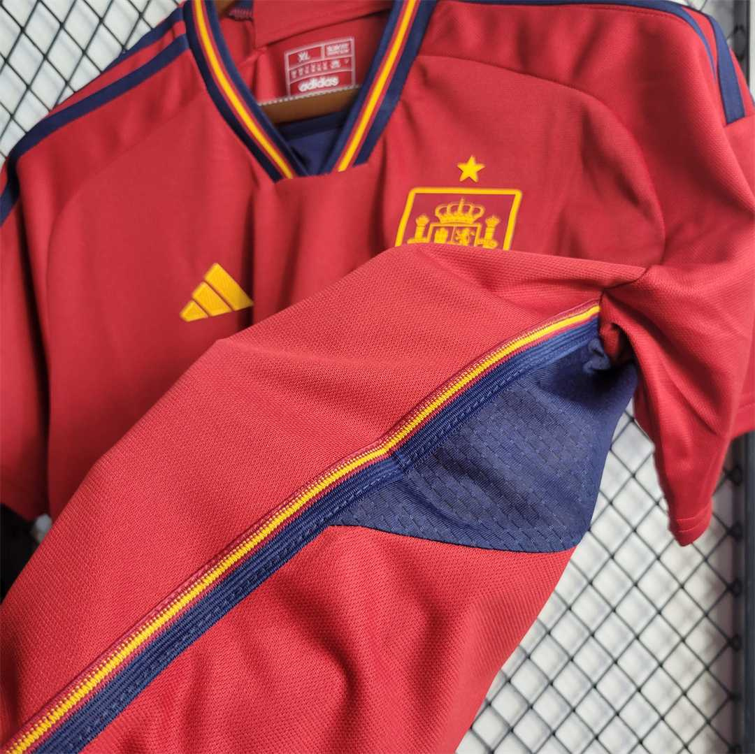 2022 Spain   World Cup Home Fan Edition Soccer Jersey - gallery