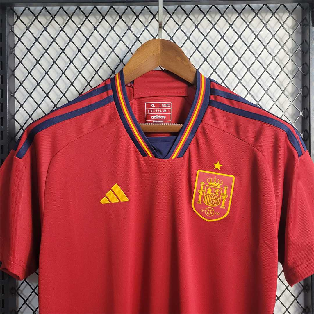 2022 Spain   World Cup Home Fan Edition Soccer Jersey - gallery