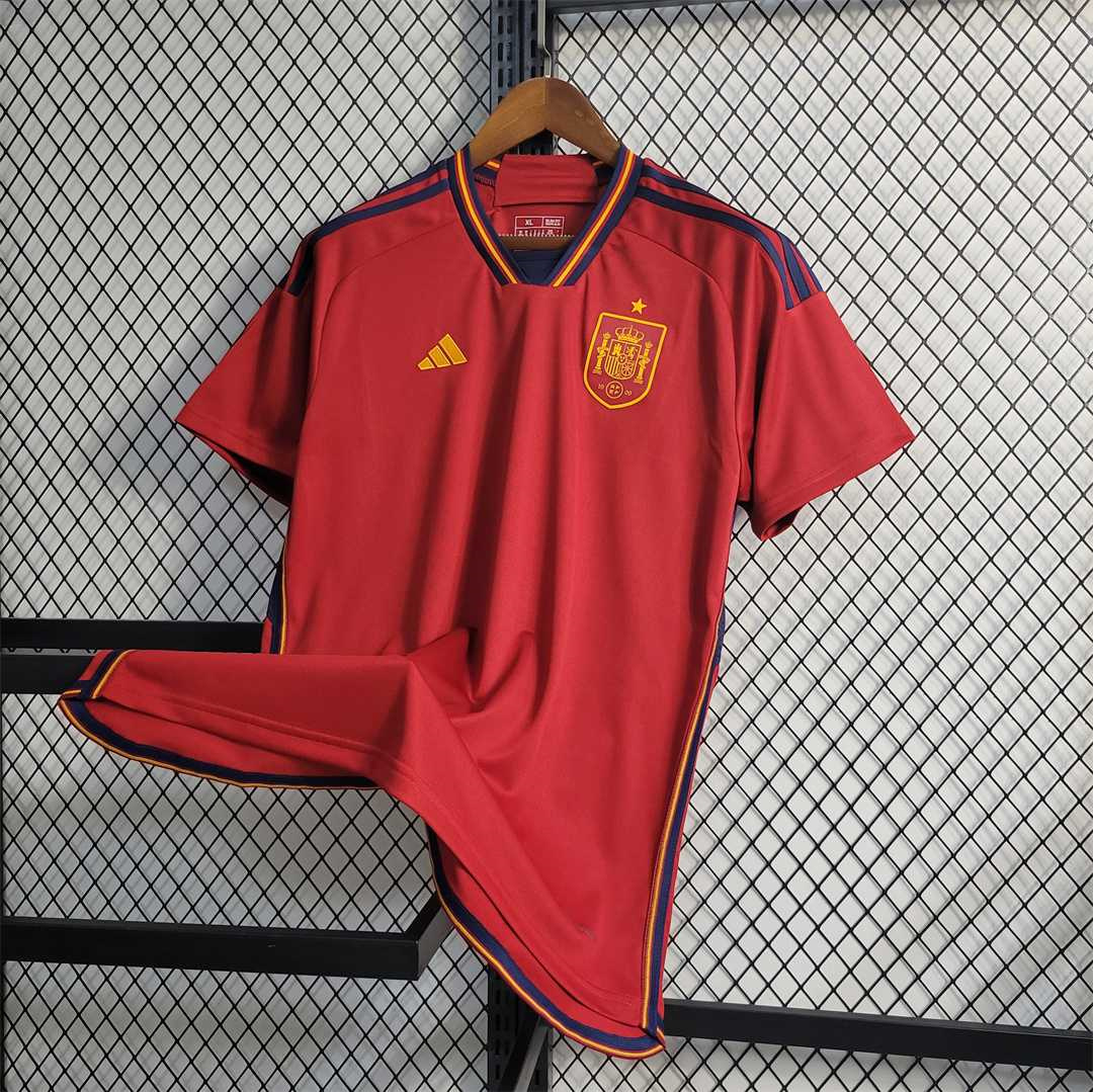 2022 Spain   World Cup Home Fan Edition Soccer Jersey - gallery