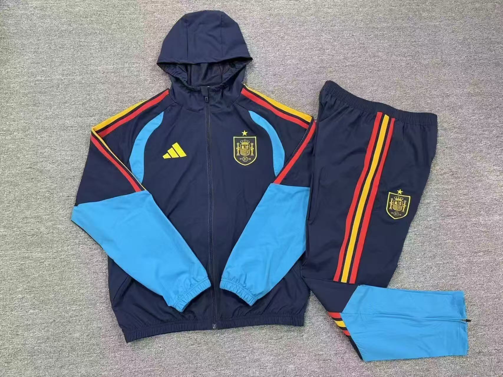 2026 Spain Windbreaker Hoodie Kit(Jacket+Pants) Navy - gallery