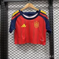 2026 Spain Home World Cup Soccer Women Crop Top Jersey - view 1